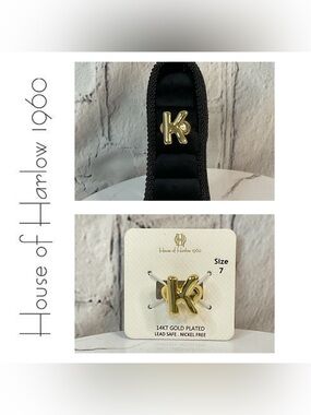 🌟🌟 House of Harlow 1960 Gold 'K' Monogram Ring